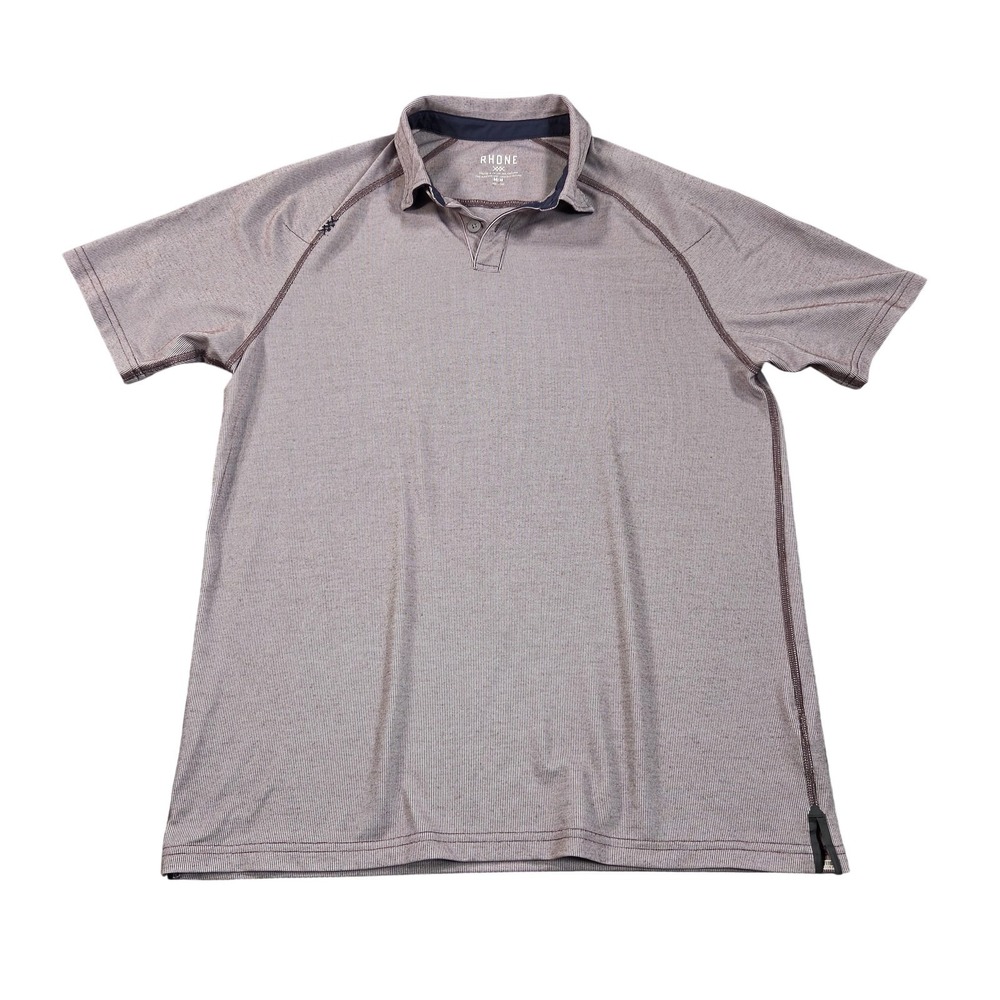 Rhone Polo Shirt Mens Medium Purple Stretch Golf Performance Jersey Knit